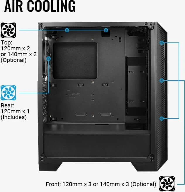 AeroCool Cylon Pro, schwarz, Acrylfenster