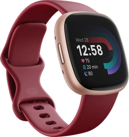 Fitbit Versa 4 Aktivitäts-Tracker himbeerrot/aluminium kupferrosé