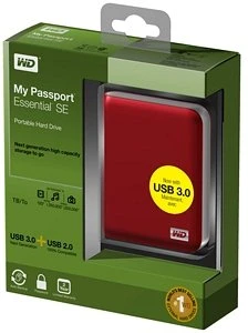 Western Digital WD My Passport Essential SE rot 1TB, USB 3.0 Micro-B