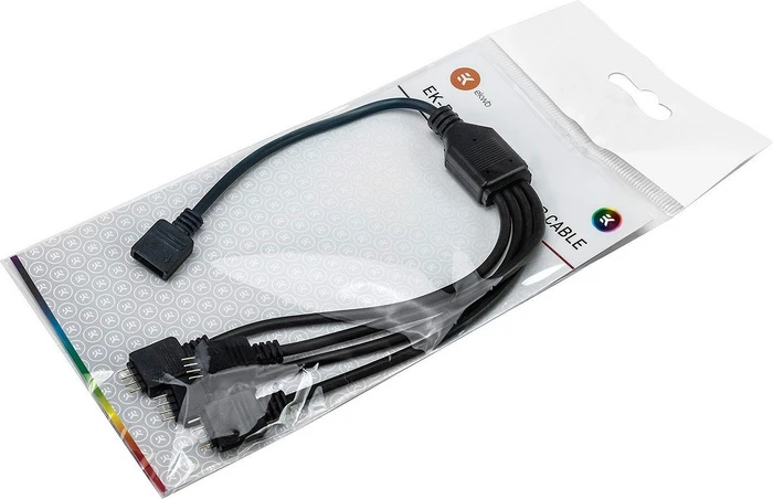 EK Water Blocks EK-RGB Splitter Kabel, 12V, 4-Pin, 4-fach, schwarz