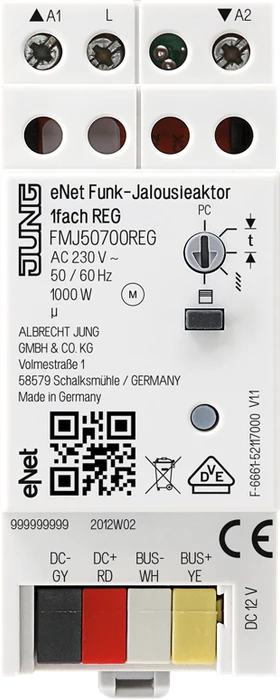 Jung eNet Funk-Jalousieaktor 1-fach, 2TE REG, Schaltaktor