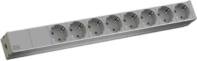 Bachmann 19" IT PDU Basic, 1HE, 8-fach, 230V, grau, 2m