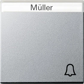 Gira System 55 Wippe mit Symbol Klingel und Beschriftungsfeld, alu