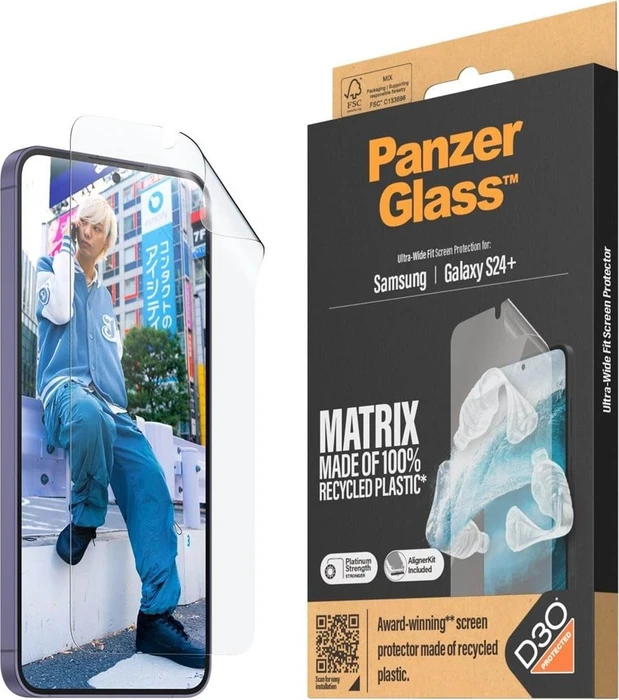 PanzerGlass Matrix Screen Protector Ultra-Wide Fit with Aligner Kit für Samsung Galaxy S24+