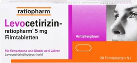 Levocetirizin-ratiopharm 5mg Filmtabletten, 20 Stück
