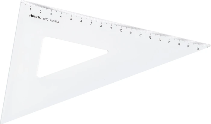 Aristo Zeichendreieck 60° 19.6cm, transparent