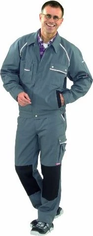 Planam Canvas 320 Hose lang grau/schwarz (Herren)