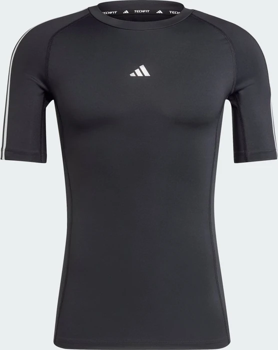 adidas Techfit 3-Streifen Training Kompressionsshirt kurzarm schwarz (Herren)