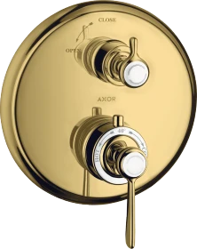 Hansgrohe Axor Montreux Thermostat Unterputz mit Hebelgriff und Absperrventil polished gold optic