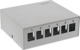 InLine RJ-45 Patchfeld-Dose Aufputz, 6x Keystone RJ-45