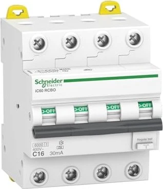 Schneider Electric FI/LS-Schalter iC60N, 4P, 16A, C-Char., 30mA, Typ A, 6kA