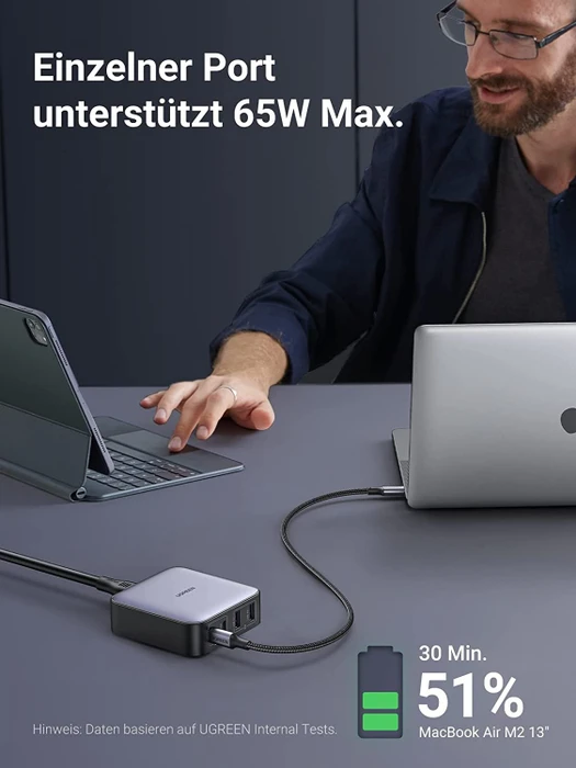 Ugreen Nexode 65W Desktop Charger schwarz/silber