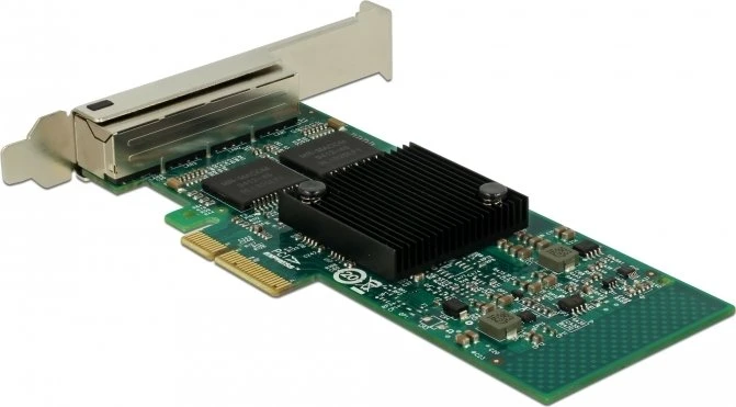 DeLOCK LAN-Adapter, 4x RJ-45, PCIe 2.1 x4