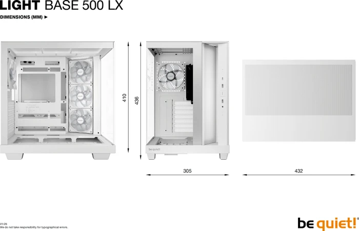 be quiet! Light Base 500 LX White, weiß, Glasfenster