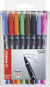 STABILO OHPen universal permanent S sortiert, 8er-Set