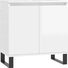 vidaXL Bad Waschbeckenunterschrank 58x33x60cm hochglanzweiß