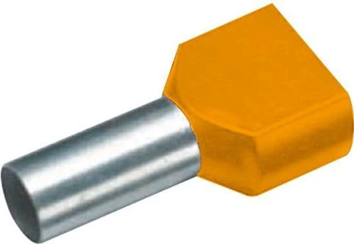 Vogt Zwillings-Aderendhülse 0.5 mm² Teilisoliert Orange 100 Stück