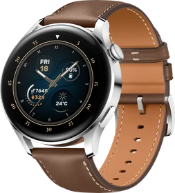 Huawei Watch 3 Classic silber mit Lederarmband braun