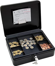 Wedo Größe 4 Geldkassette, schwarz, Schlüsselschloss