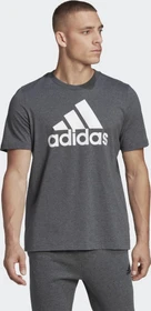 adidas Essentials Big Logo T-Shirt kurzarm dark grey heather/white (Herren)
