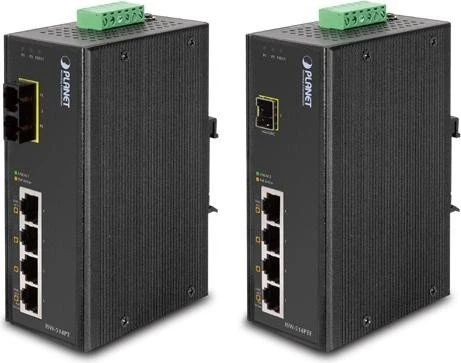 Planet ISW-514PTF Industrial Railmount Switch, 4x RJ-45, 1x SFP, PoE