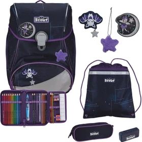 Scout Alpha Safety Light Spooky Starlight Schultaschen-Set, 4-tlg.