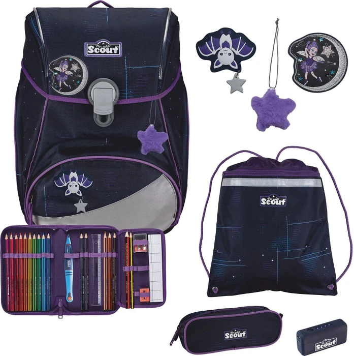 Scout Alpha Safety Light Spooky Starlight Schultaschen-Set, 4-tlg.