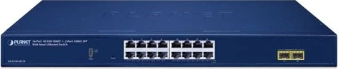 Planet GS-2210 Rackmount Gigabit Managed Switch, 16x RJ-45, 2x SFP