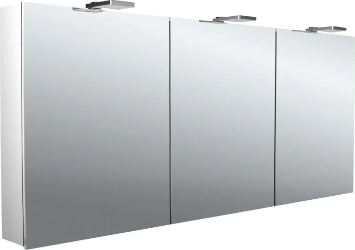Emco Pure 2 Style LED-Lichtspiegelschrank 160cm, mit LED-Aufsatzleuchte, 3 Türen