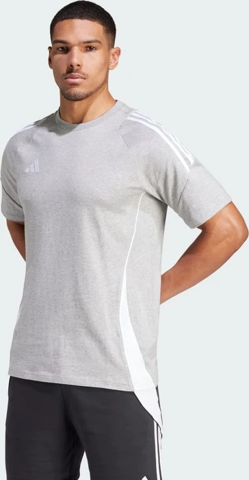 adidas Tiro 24 Sweat T-Shirt kurzarm medium grey heather/white (Herren)