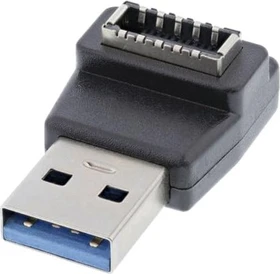 chenyang USB-Header-Adapter, USB 3.1, 10Gb/s, USB-A 3.1 [Stecker] auf USB-Header Key-A [Buchse], 90° gewinkelt, USB-Frontpanel Key-A/Typ-E Konverter