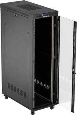 Lanberg 19" Rackschrank 42HE, LCD, freistehend, Flat Pack, V2, Glastür, IP20, RAL 9004, 1200mm tief