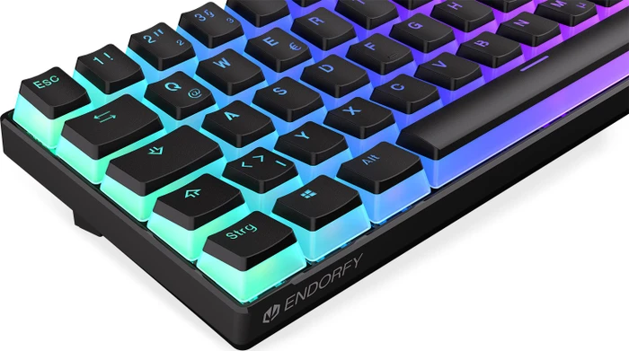 Endorfy Thock Compact Wireless Pudding, PBT, LEDs RGB, hot-swap, Kailh Box RED, USB/Bluetooth, DE