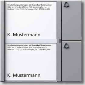 Siedle Tastenmodul TM 612-2 SM, silber, 2 Ruftasten