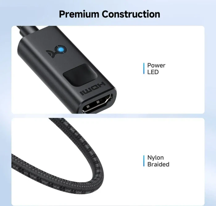 Cable Matters Displayport 1.4 [Stecker] auf HDMI 2.1 [Buchse] 8K 60Hz Adapterkabel schwarz