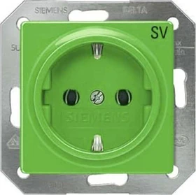 Siemens DELTA i-system Schuko-Steckdose mit Bedruckung SV, grün