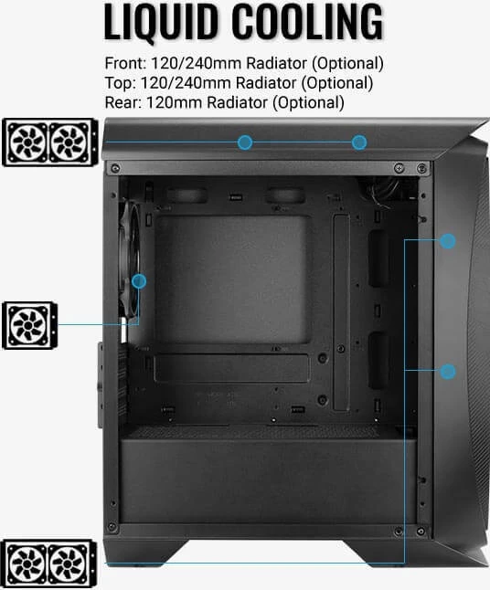 AeroCool Aero One Mini Frost, schwarz, Glasfenster