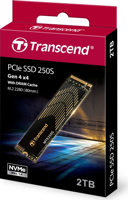 Transcend MTE250S SSD 2TB, M.2 2280 / M-Key / PCIe 4.0 x4, Kühlkörper