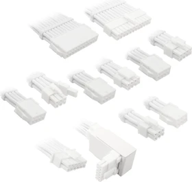 Kolink Core Pro Braided Cable Extension Kit 12V-2x6, Typ 2, Sense-Pins an der Unterseite, Brilliant White (COREPRO-EK-12VT2-WHT)