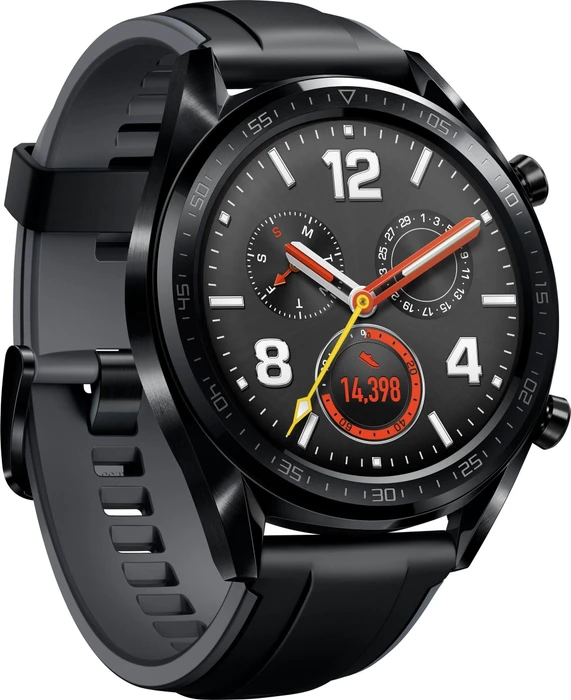 Huawei Watch GT Sport schwarz mit Silikonarmband schwarz