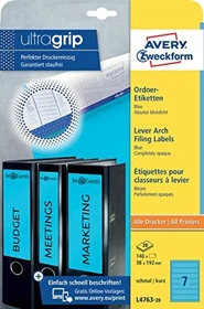 Avery-Zweckform Ordneretiketten, 192x38mm, blau, 20 Blatt (140 Etiketten)
