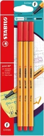 STABILO point 88 rot, 3er-Pack, Blister