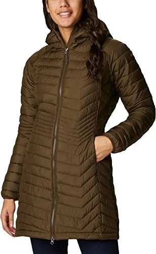 Columbia Powder Lite Mid Hooded Jacke olive green (Damen)