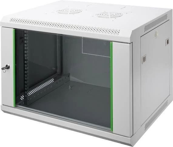Digitus Professional Dynamic Basic Serie Wandschrank 12HE, Sicherheitsglastür, IP2X, grau, 450mm tief