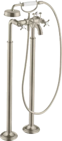 Hansgrohe Axor Montreux 2-Griff Wannenarmatur bodenstehend mit Kreuzgriffen brushed nickel
