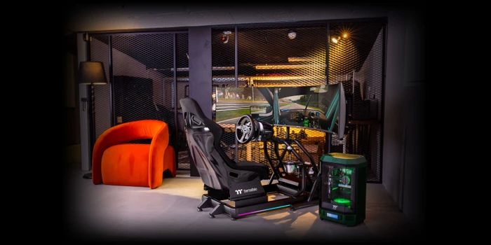 Thermaltake Triple Monitor Stand Black für Racing Simulator Cockpit GR500, schwarz