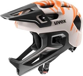 UVEX React Fullface-Kinderhelm warm grey/orange matt