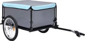 vidaXL 65kg Fahrradanhänger schwarz/blau