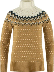 Fjällräven Övik Roller Neck Strickpullover buckwheat brown/chalk white (Damen)