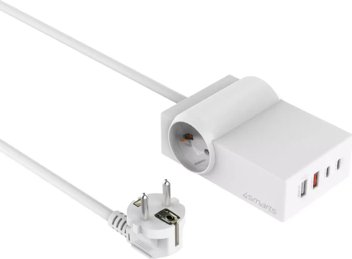 4smarts USB-C/A Steckdosenleiste Desk GaN 65W weiß